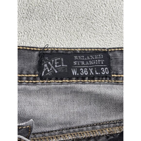 Mens Axel Relaxed Straight Jeans W36 L30 Gray Denim - Picture 3 of 8